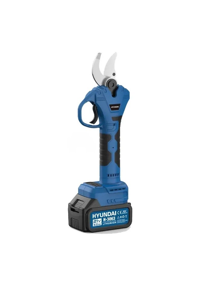 HYUNDAI - HYUNDAI H-3063 Cordless Electric Pruning Shears, 21V Brushless Motor, 30mm Cutting Capacity, Li-ion Battery - Image 1