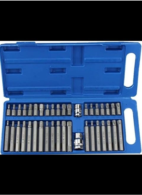 Star Spline Hex Allen Key Socket Bit 3/8 & 1/2 Drive Long Deep - Set of 40 Pieces