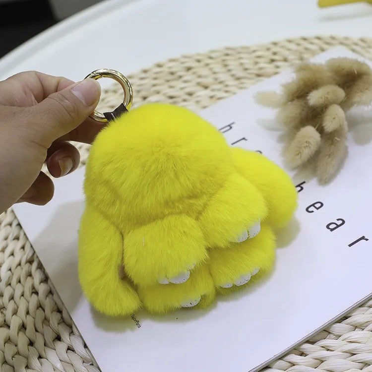 Y&D Rabbit Fur Toys Plush Stuffed Keychain Soft Rabbit Shaped Keychain Accessories Opp Bag Key Pendant Fasion HY Bunny Keychain 2pcs - Image 4