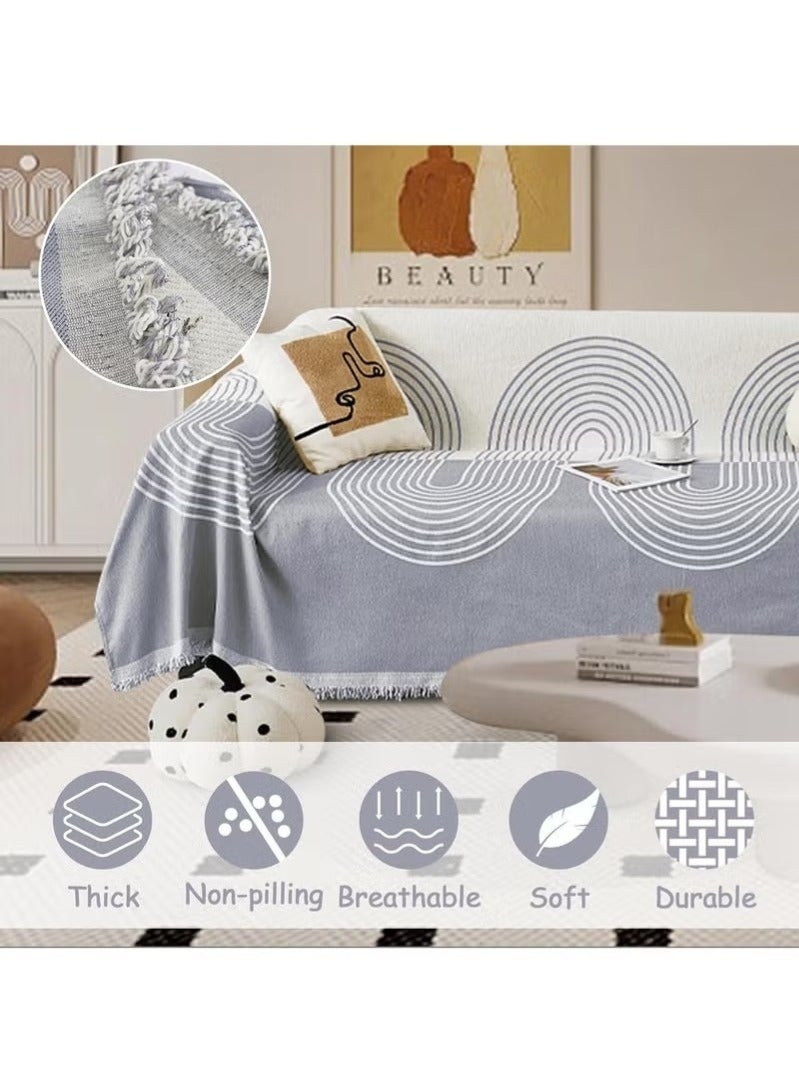 كيلا غطاء أريكة مزدوج الجوانب من الشنيل، غطاء أريكة أنيق، غطاء أريكة من قماش الشنيل، غطاء أريكة من قماش الشنيل مناسب لفصول السنة، متوفر على كلا الجانبين بمقاس 180*130 - Image 1