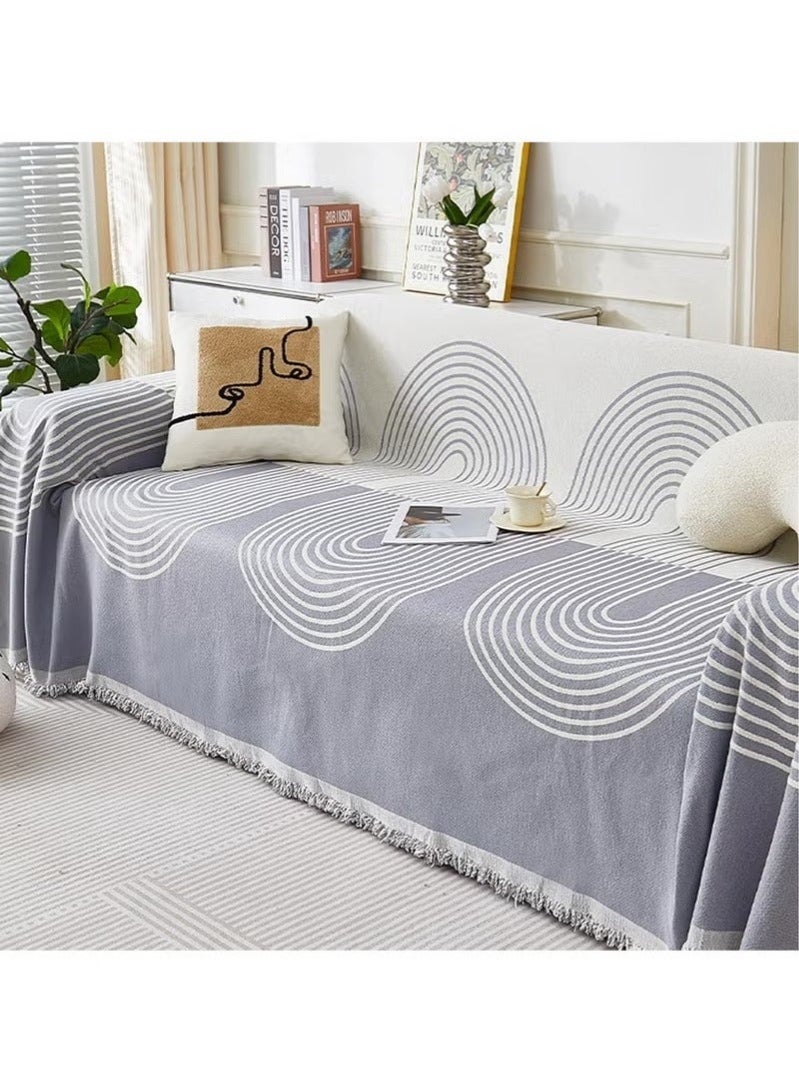 كيلا غطاء أريكة مزدوج الجوانب من الشنيل، غطاء أريكة أنيق، غطاء أريكة من قماش الشنيل، غطاء أريكة من قماش الشنيل مناسب لفصول السنة، متوفر على كلا الجانبين بمقاس 180*130 - Image 2