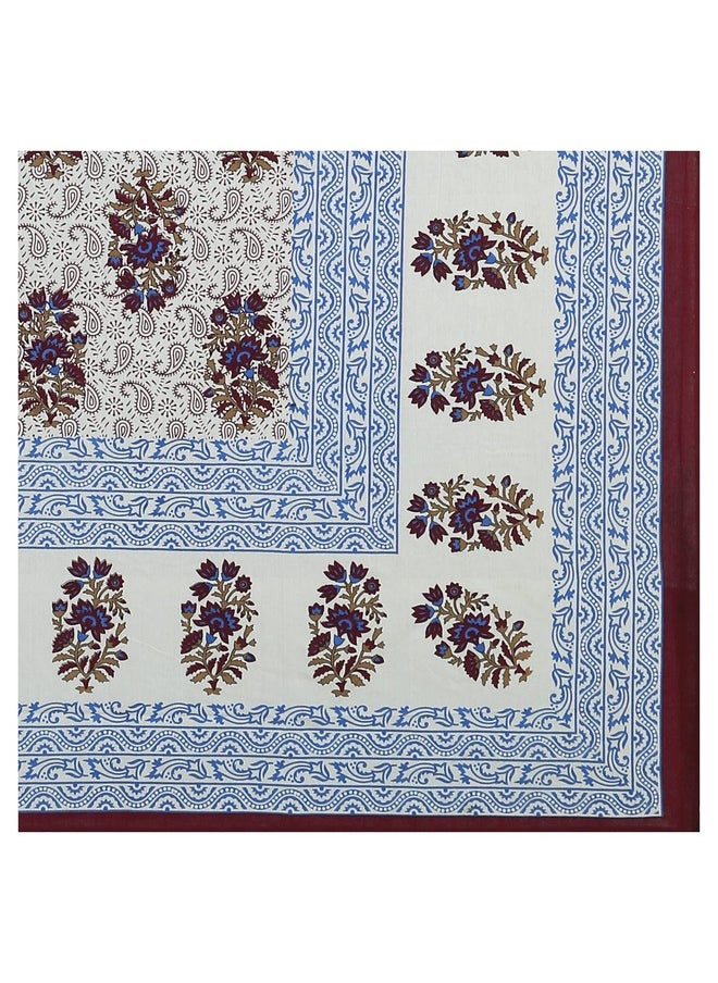 RajasthaniKart RajasthaniKart® Pure 100% Cotton Double Bed Sheet with 2 Pillow Covers (Bedsheet for Double Bed Cotton, Maroon, Paisley)  - Image 3