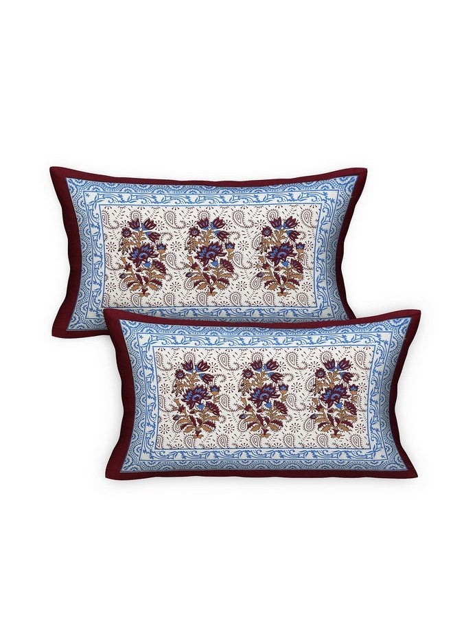 RajasthaniKart RajasthaniKart® Pure 100% Cotton Double Bed Sheet with 2 Pillow Covers (Bedsheet for Double Bed Cotton, Maroon, Paisley)  - Image 4