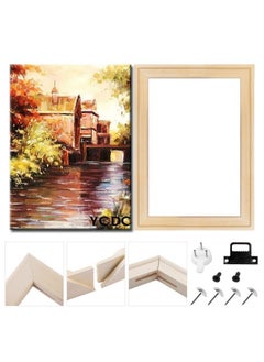 Solid Wood Canvas Frame Premium Pine Wood Strips Bar Set For Oil Paintings Poster Prints Diy Arts Accessory Materials Supply 16X20 Inch