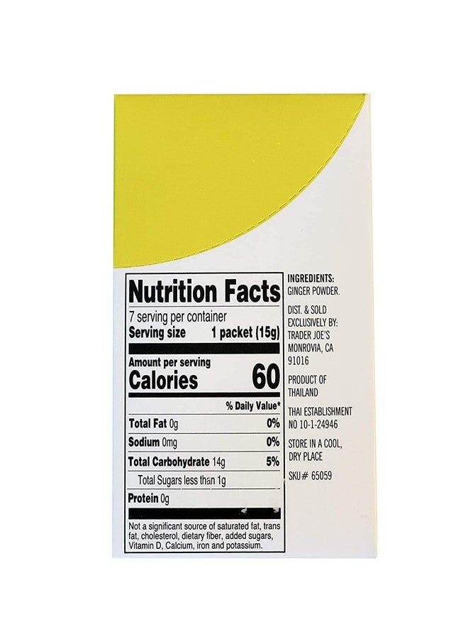 TJ's Trader Joe's 100% Natural Ginger Drink Mix 7 - 0.5oz (15g) Packets. - Image 3