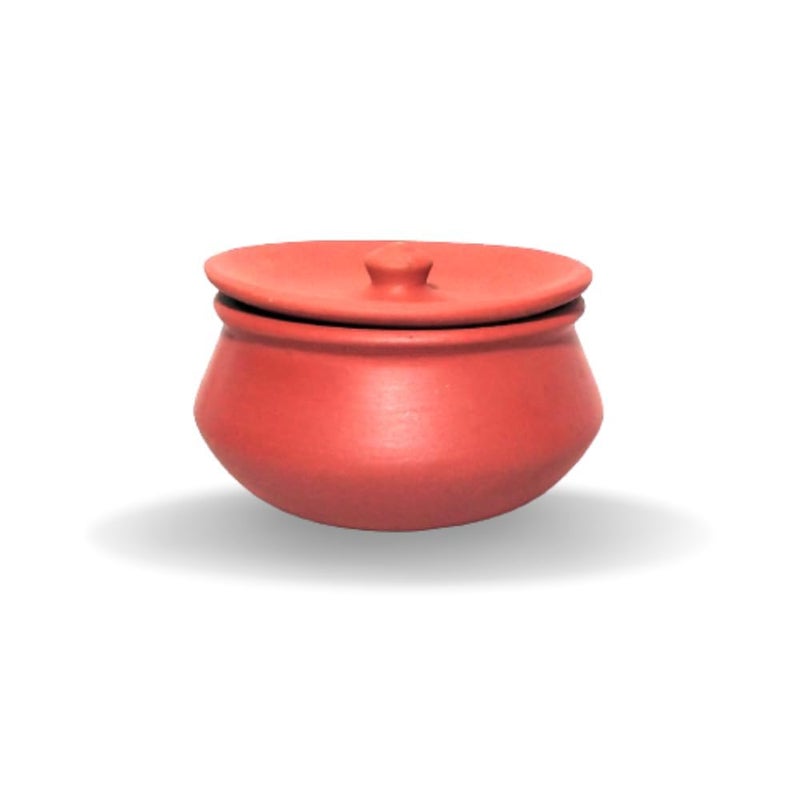ThinKraft | Terracotta Clay Pot with Lid for curd, yogurt bowl | Mitti Dahi Handi, Earthenware, Brown (500 ML) - Image 1