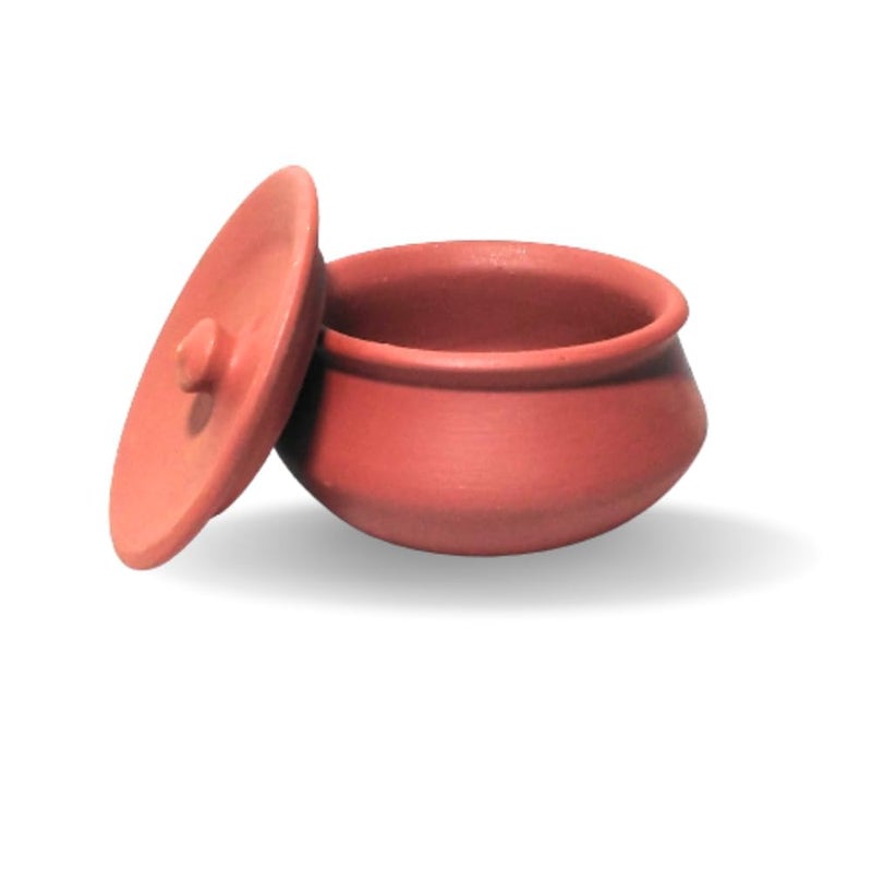 ThinKraft | Terracotta Clay Pot with Lid for curd, yogurt bowl | Mitti Dahi Handi, Earthenware, Brown (500 ML) - Image 4