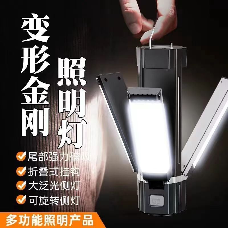 Multifunctional Transformer Flashlight USB Camp Light 2 1500 mA batteries 