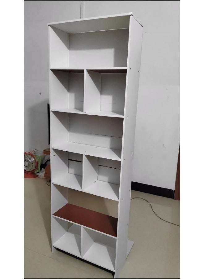 Raffine Living Room Bookshelf Wooden Simple Student Storage Rack Display Book Case White 180x60x24 cm - Image 2