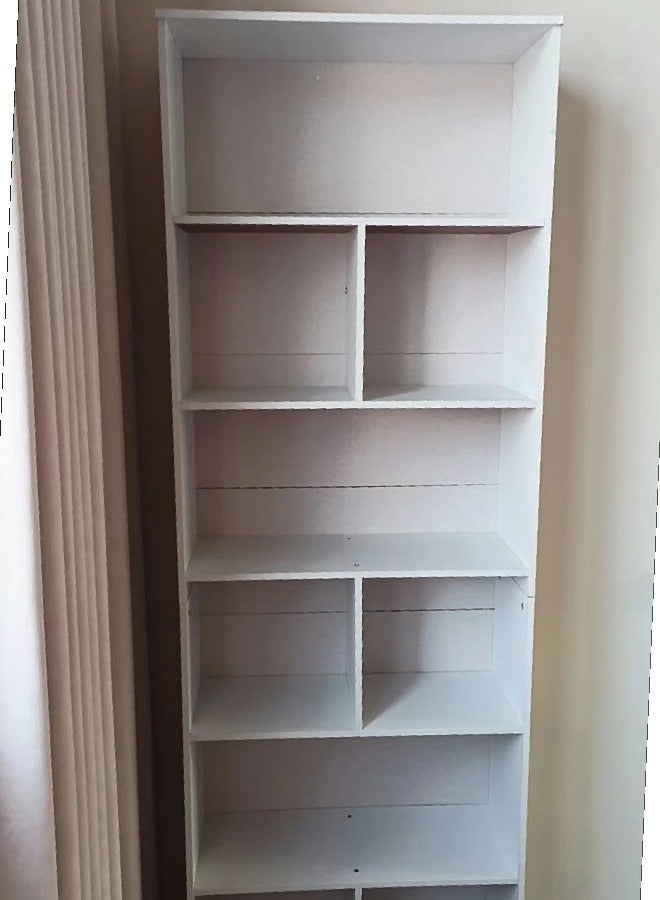 Raffine Living Room Bookshelf Wooden Simple Student Storage Rack Display Book Case White 180x60x24 cm - Image 3