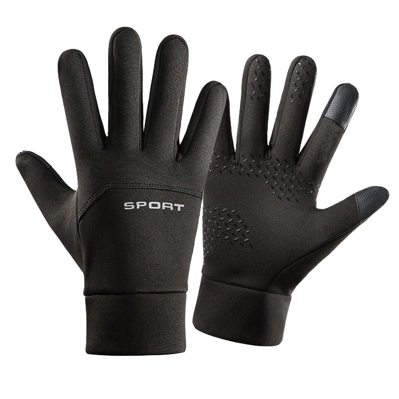 ketmart Touch Screen Running Gloves for Men & Women - Thermal Winter Glove Running Gloves, Anti-Slip Warm Gloves Liners for Cycling Biking Sporting Driving, Slip Gloves for Men Women Color_Black - Image 1