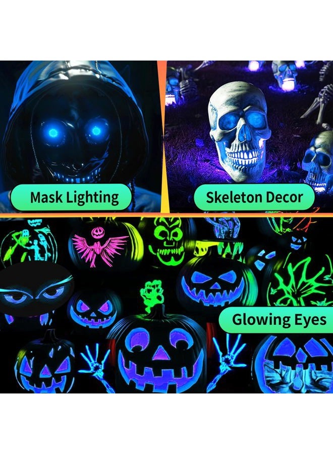 Ourbest Battery Operated Electroluminescent El Neon Eye Lights for Masks, Skull and Cosplay Props Helmet DIY Modification (Blue M) - Image 2