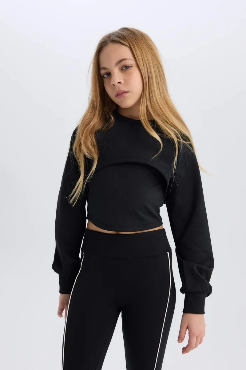 ديفاكتو Girl Relax Fit Crew Neck Sweatshirt