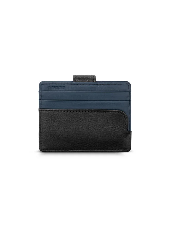 Saint Honore Paris Monnaie Black/Navy Leather Card Case for Men