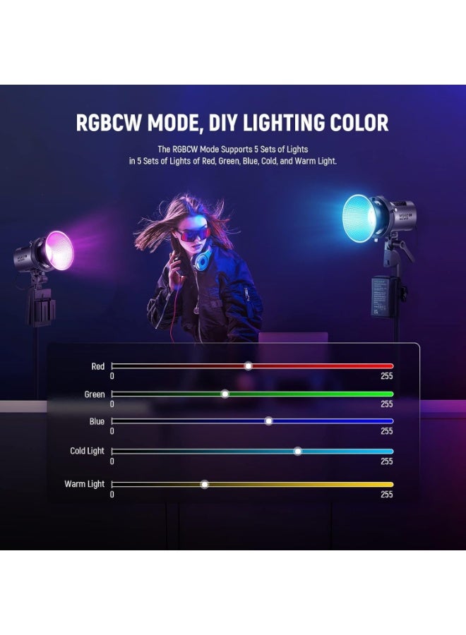 Neewer MS60C RGB LED Video Light with App Control – 65W Portable RGBWW COB Light for Photography & Videography - Image 5