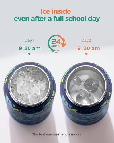 Choco Mocha Kids Dinosaur Water Bottle For School, Kids Insulated Water Bottle Stainless Steel for Boys, 14Oz Blue Dinosaur - Image 4
