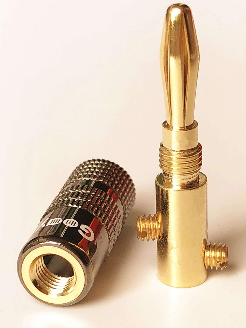 Goaycer Speaker Connector Banana Plugs - 24K Gold Plated Brass 4mm Plug (12 Pairs/24 pcs) - Image 2