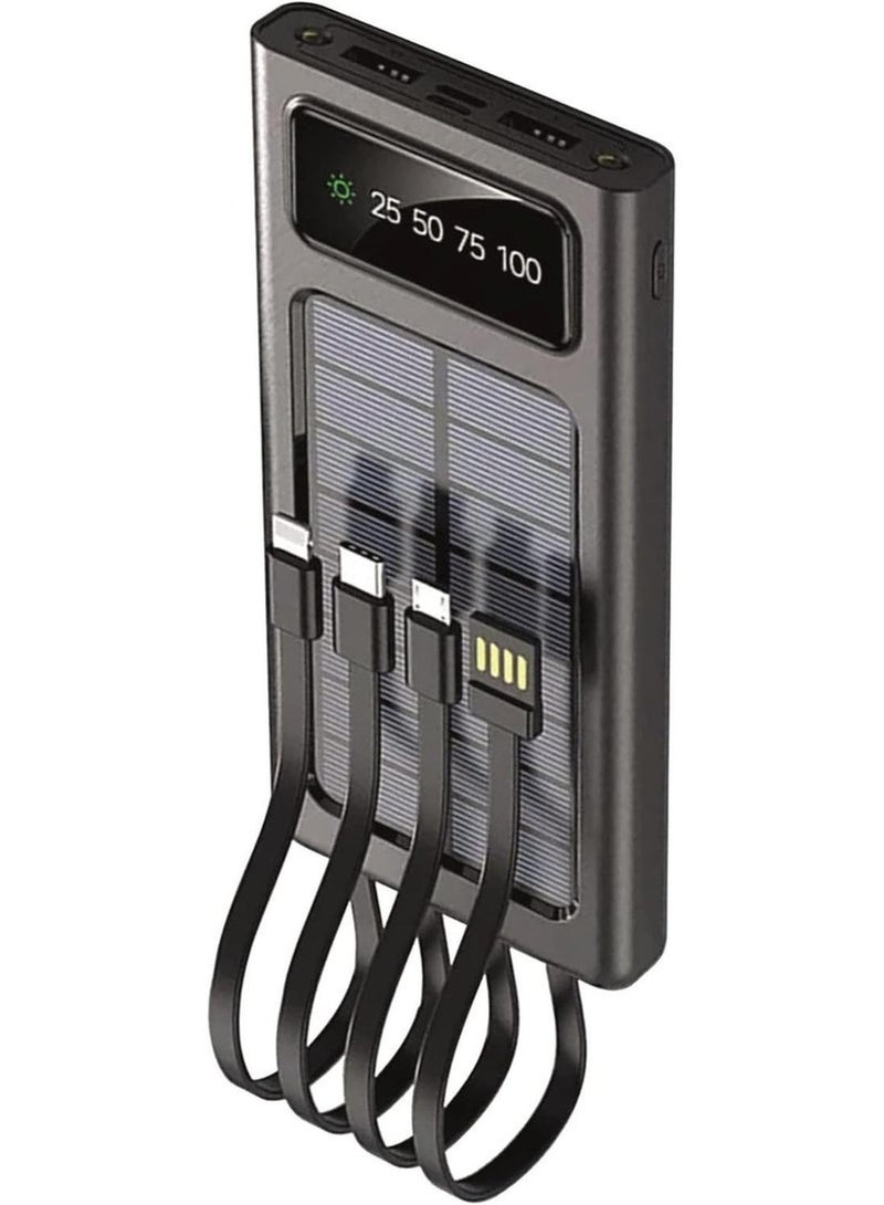 MI Powerbank 3 – 40000mAh High-Capacity Solar Battery Pack with Built-in LED Flashlight – Portable Black Power Bank for Smartphones, Tablets, and USB Devices – Solar Charging for Outdoor Use – Durable and Reliable Backup Power Solution - Image 1