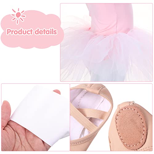 Jeere Ballet Outfit for Toddler Girls, Pink 3-Piece Set with Tutu Dress, Soft Shoes, and Tights (2-7 Years) - Image 5