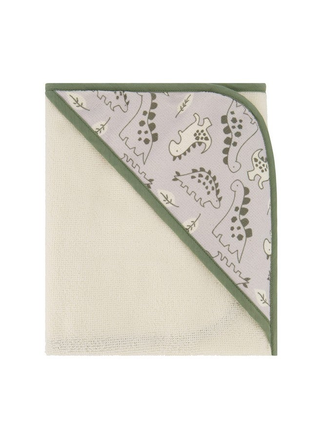 Cudlie Buttons & Stitches Baby Boy 3 Pack Rolled/Carded Hooded Towels in Dino Roar Print (GS71721) - Image 3