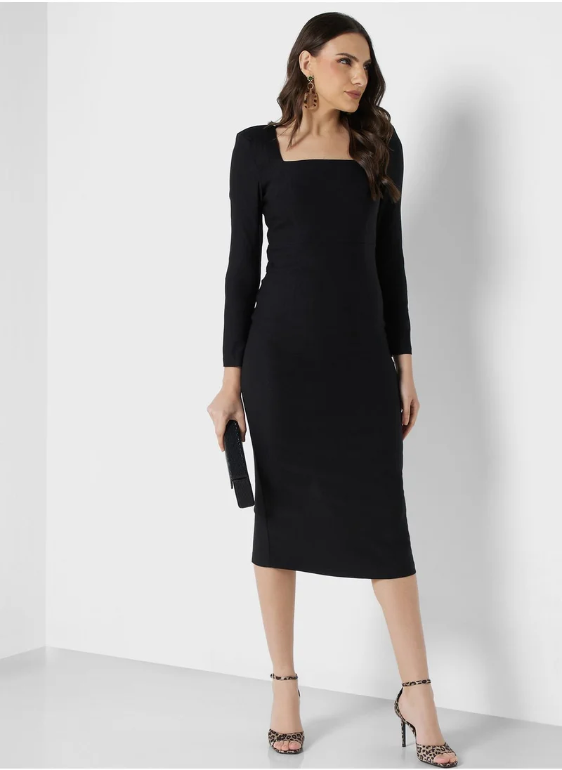 ELLA Square Neck Bodycon Dress