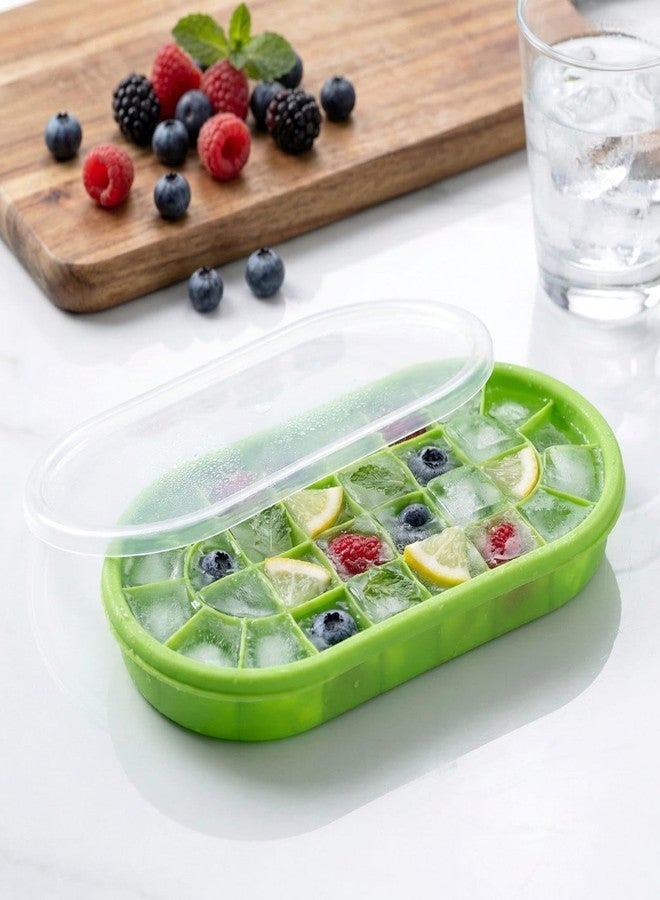 GaxQuly 2pcs Pop-Up Ice Cube Trays with lids, Flexible Silicone Bottoms for Easy Release, Stackable, BPA-Free, Food-Grade, Perfect for Freezer and Cocktails (Multicolor 30 Cavity) - Image 5