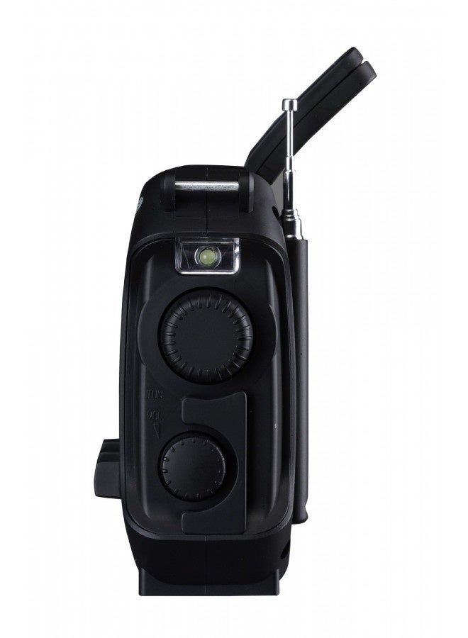 Kaito Ka500Ip-Blk Voyager Solar/Dynamo Am/Fm/Sw Noaa Weather Radio With Alert And Cell Phone Charger, Black - Image 1