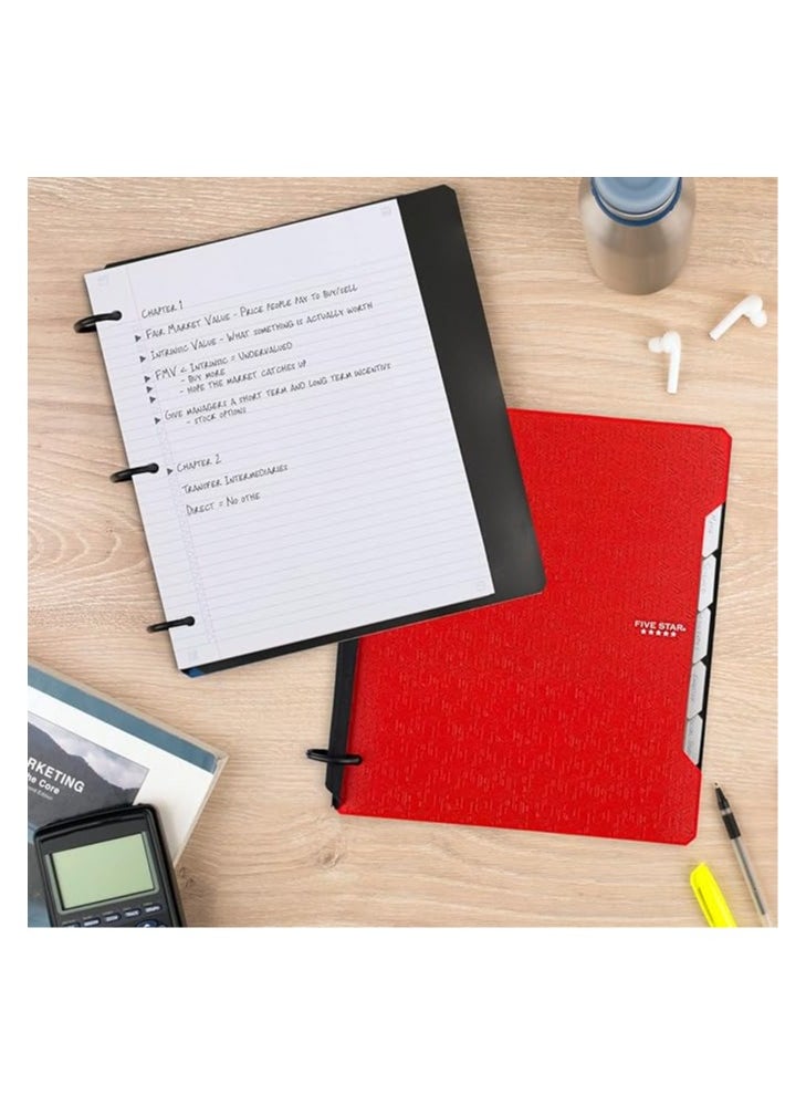 Five Star - Refillable Flex Notebook with Study App 1 Inch College Ruled Paper, Tech Lock Loops, Pockets, Tabs and Dividers 200 Sheets Color Will Vary - Image 1