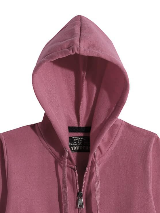 ADBUCKS Rich Cotton Full Sleeves Zipper Sweatshirt for Girls and Boys Jacket with Hoodies (Onion, 14-15 Years) - Image 3
