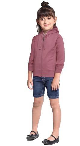 ADBUCKS Rich Cotton Full Sleeves Zipper Sweatshirt for Girls and Boys Jacket with Hoodies (Onion, 14-15 Years) - Image 5