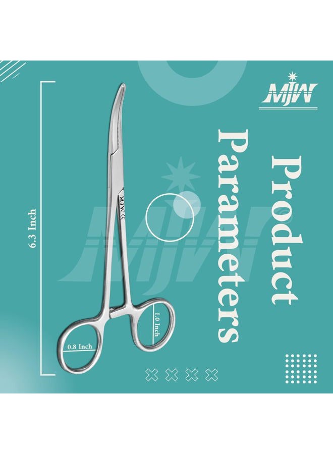 MJW Professional Curved Hemostat Fishing Forceps of Stainless Steel Used as Jewelry, Fly Fishing Forceps and Unhooking Fish Pliers – Pet, Dog Ear Hair Grooming Tweezers - Image 4