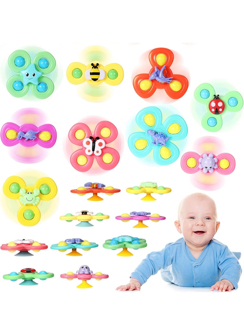 Leitee Leitee 9 Pcs Suction Cup Toys Bath Toys Sensory Strong Suction Cup Toys Spinner Dimple Toy Birthday Gifts for Early Education Bathtub Dining Chairs 3 StylesCute Style  - Image 1