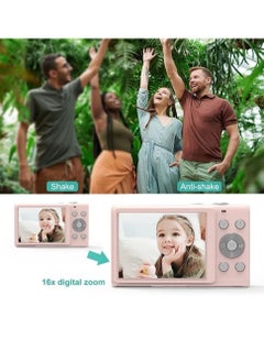 LIMOS 2.4 inch 48MP 16X Zoom 2.7K Full HD Digital Camera Children Card Camera, UK Plug (Pink)  - Image 5