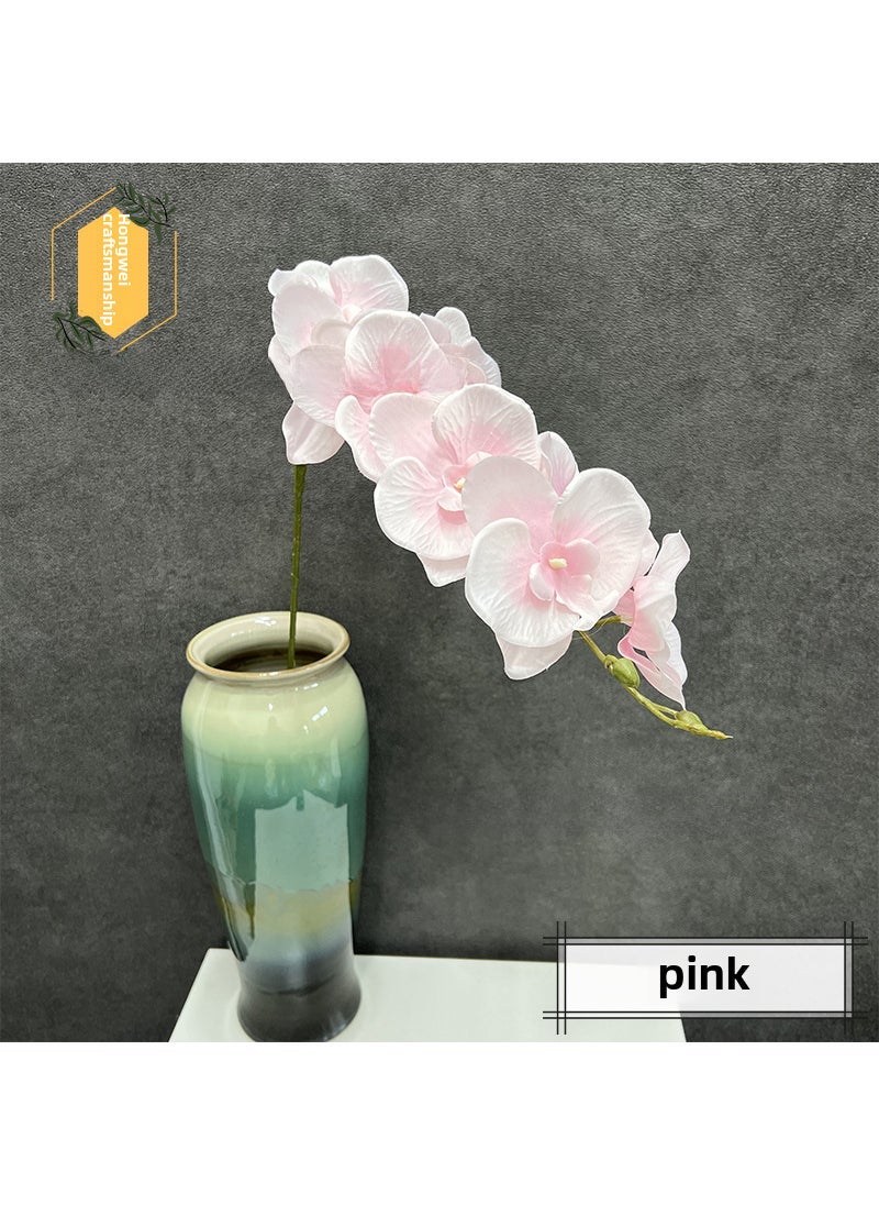 Generic 9-Head 3D Butterfly Orchid Artificial Flowers Pink 