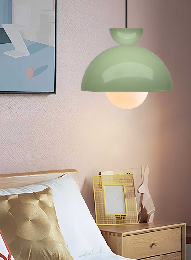 Nuuq Glass and Metal Green Pendant Light – Modern Ceiling Lamp E27 Compatible - Image 2