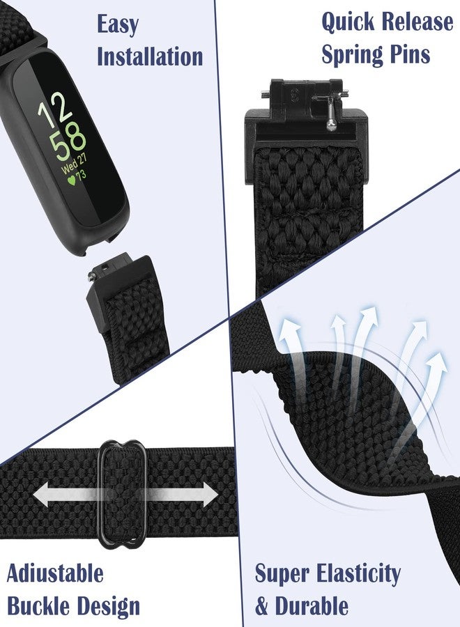 Bcuckood أساور Bcuckood متوافقة مع أجهزة Fitbit Inspire 3/Inspire 2/Inspire/Inspire HR/Ace 2/Ace 3، سوار معصم بديل مرن قابل للتعديل للنساء والرجال والأطفال، مصنوع من النايلون الرياضي الناعم والمطاطي. - Image 3