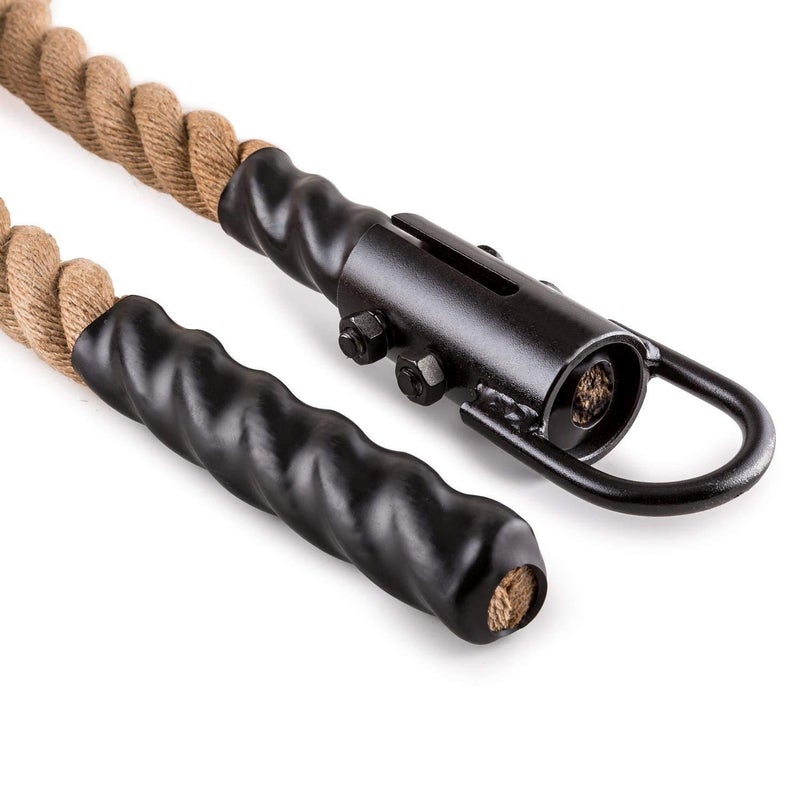 UPHILL ® Sporting Jute Climbing Rope 16 ft 38 mm Thickness | Iron Handle u Shape joot Climbing Rope - Image 1