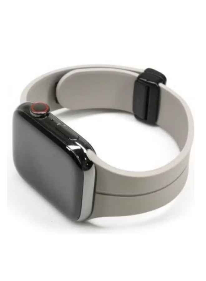 سوار من السيليكون لساعة أبل - لون رمادي - مقاوم للماء - مقاس 42/44/45/49 - Image 1