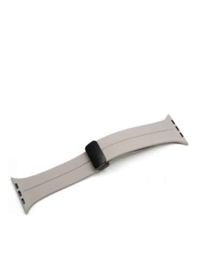 سوار من السيليكون لساعة أبل - لون رمادي - مقاوم للماء - مقاس 42/44/45/49 - Image 2