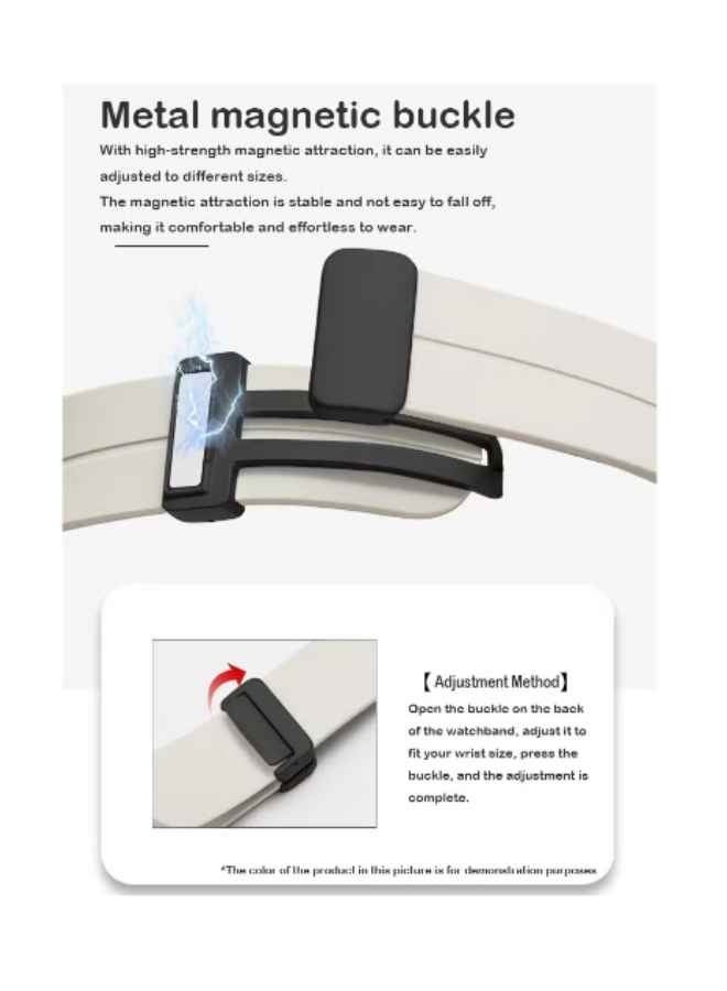 سوار من السيليكون لساعة أبل - لون رمادي - مقاوم للماء - مقاس 42/44/45/49 - Image 4