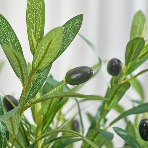Heleze 35 Inch Olive Branches for Vases Artificial Greenery Stems Faux Olive Tree Branch Home Decor 4PCS - Image 5
