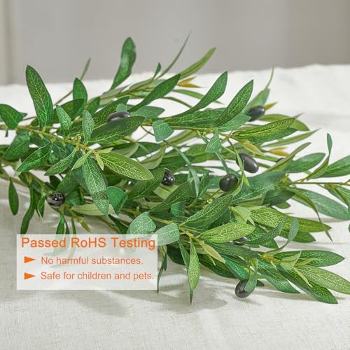 Heleze 35 Inch Olive Branches for Vases Artificial Greenery Stems Faux Olive Tree Branch Home Decor 4PCS - Image 2