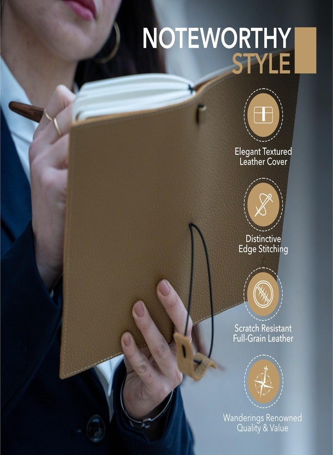 Wanderings Leather Travelers Notebook with Pockets - Artichoke - Refillable Notebook Organiser, Hand-Crafted Genuine Leather Notebook with Pockets for Writing, Travelers, Organizing - Blank Inserts, 8.5 x 4.5 - Image 3