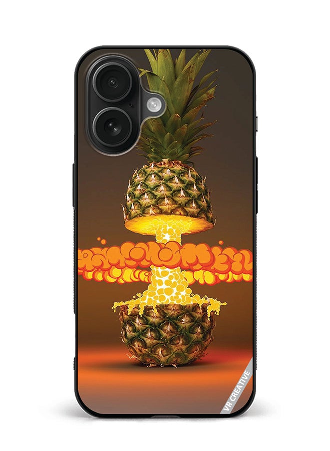 VR CREATIVE Protective Case Cover For Apple iPhone 16 Plus Fire Pineapple Design Multicolour