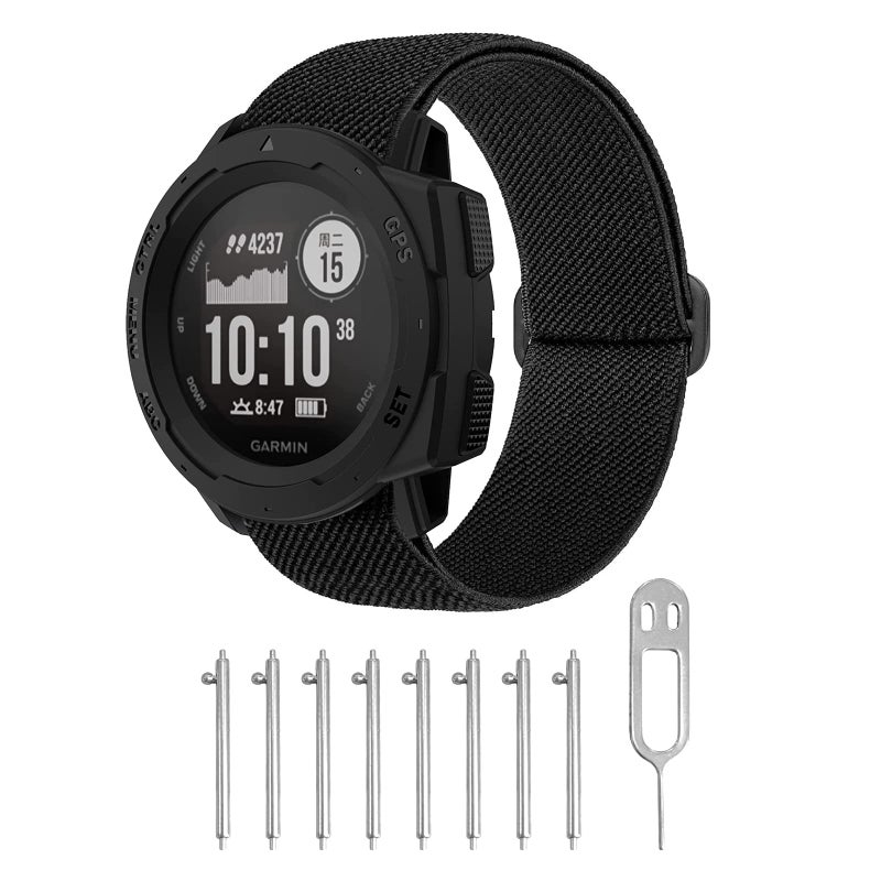 AHXLL 5 Packs Stretchy Nylon Bands Compatible with Garmin Instinct/Instinct 2 Solar, 22mm Sport Breathable Wristband for Garmin Instinct Tactical/Solar/Tide/Esports - Image 3