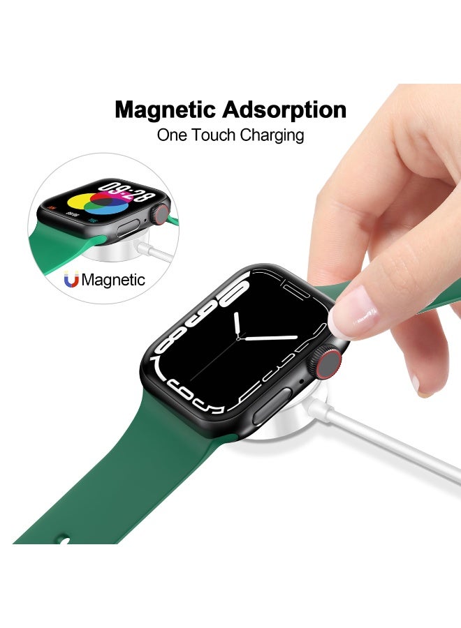 إتش بي إم واي 𝟐𝟎𝟐𝟔 𝐔𝐩𝐠𝐫𝐚𝐝𝐞𝐝 كابل شحن مغناطيسي لشاحن Apple Watch، 【منفذ USB C】 كابل شحن لاسلكي متوافق مع iWatch Series Ultra/10/9/8/7/6/SE/SE2/5/4/3/2【3.3FT】-أبيض - Image 4