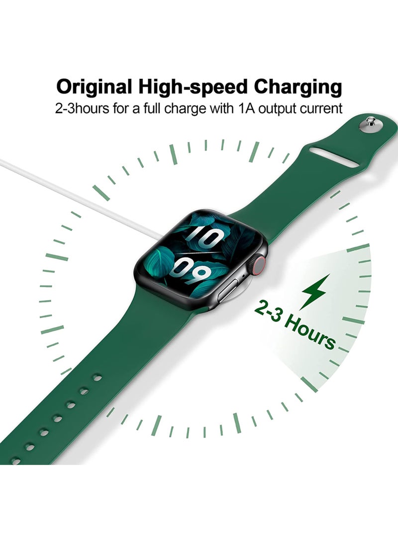 إتش بي إم واي 𝟐𝟎𝟐𝟔 𝐔𝐩𝐠𝐫𝐚𝐝𝐞𝐝 كابل شحن مغناطيسي لشاحن Apple Watch، 【منفذ USB C】 كابل شحن لاسلكي متوافق مع iWatch Series Ultra/10/9/8/7/6/SE/SE2/5/4/3/2【3.3FT】-أبيض - Image 3