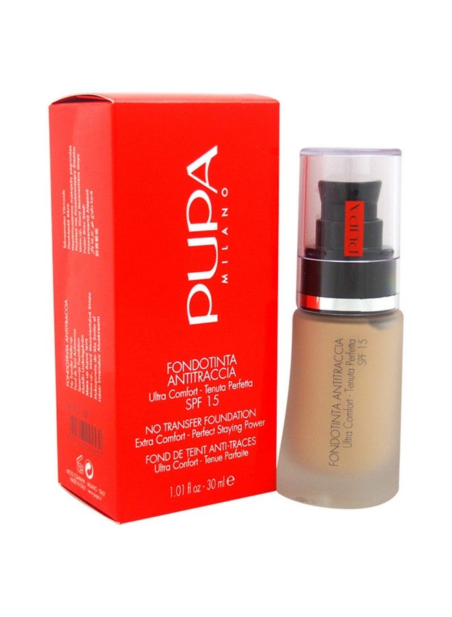 PUPA No Transfer Foundation Spf 15 01 Nude All Skin Types By Pupa Milano For Women 1.01 Oz Foundation - Image 2