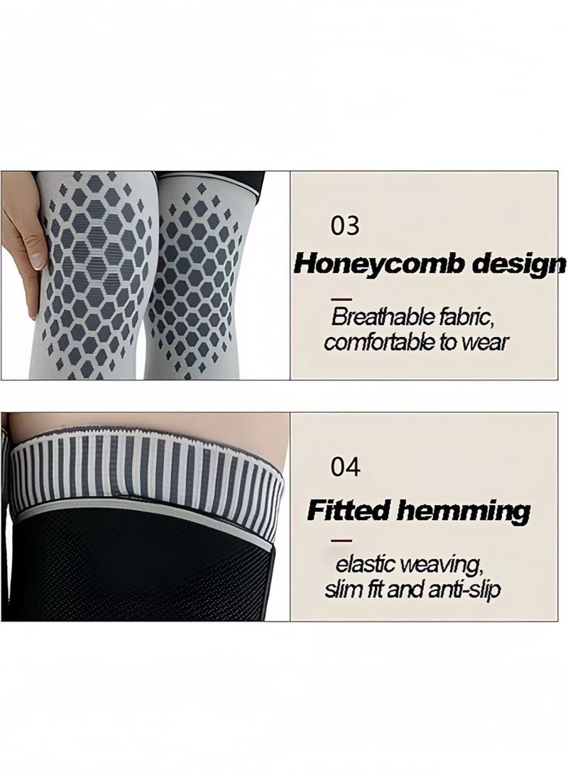 Polish'D Knee Brace for Knee Pain Relief, Portable Heated Knee Brace for Women Men, Knee Brace with Side Stabilizers, Tactical Knee Pads, 2 Pack Adjustable Knee Brace (L） - Image 4