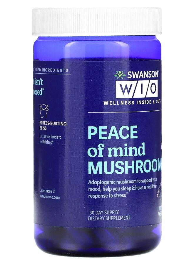 Swanson WIO Peace of Mind Mushroom 30 Capsules (500 mg per Capsule) - Image 2